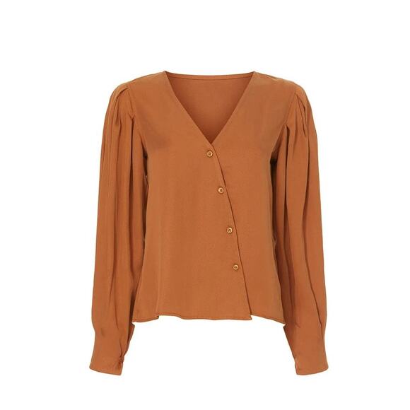 THAKOON COLLECTIVE Women's Button Detail Top Size 10 In Terracotta - Picture 3 of 11